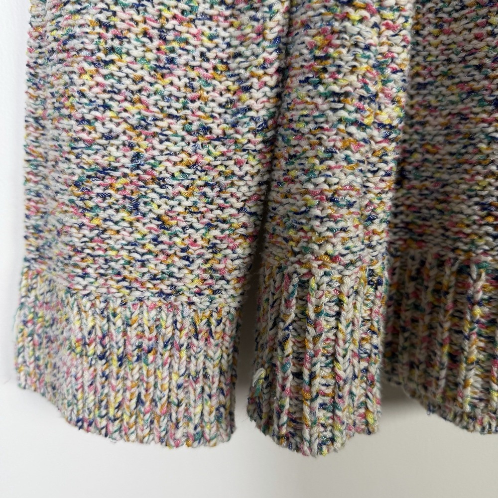Lou & Grey Confetti Cake Pink Metallic Knit Boxy Crew Neck Cotton Blend Sweater‎ - Picture 6 of 10